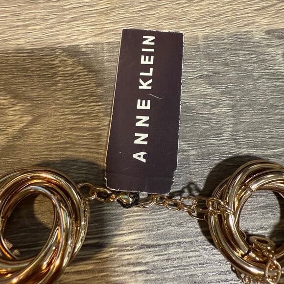 Anne Klein Gold Tone Circle Knot All Around Statement Necklace NWT - Picture 3 of 9